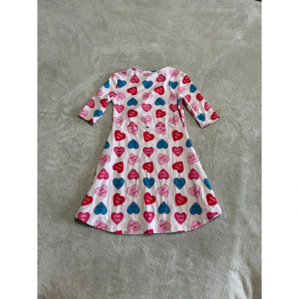 Girls set lot of 2 Heart Print Dresses White Black back to school playwear girly